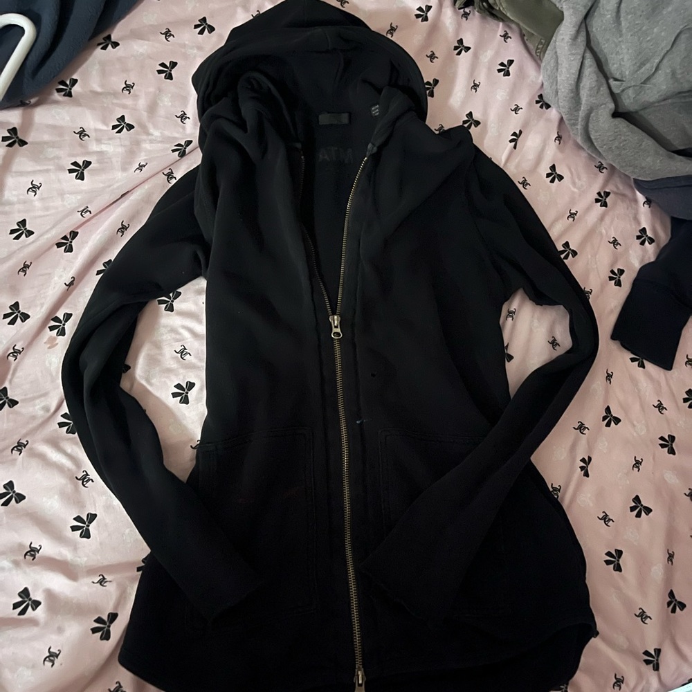 ATM Zip up hoodie black Double zipper